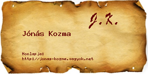 Jónás Kozma névjegykártya