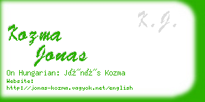 kozma jonas business card